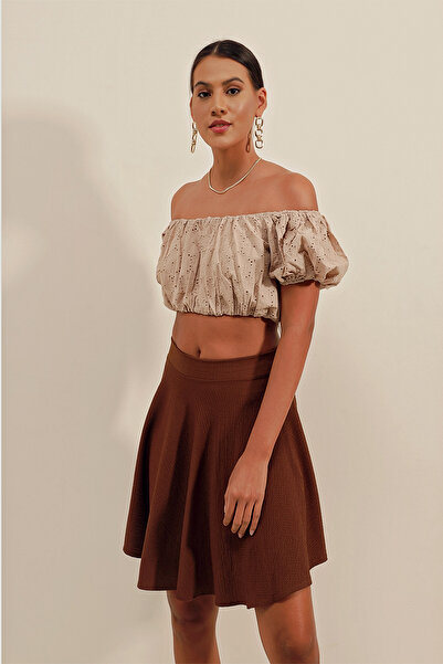 Bigdart Fustă mini evazată 1885 - maro