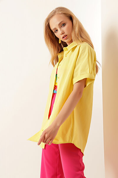 Bigdart 20120 Oversize Short Sleeve Shirt - Yellow