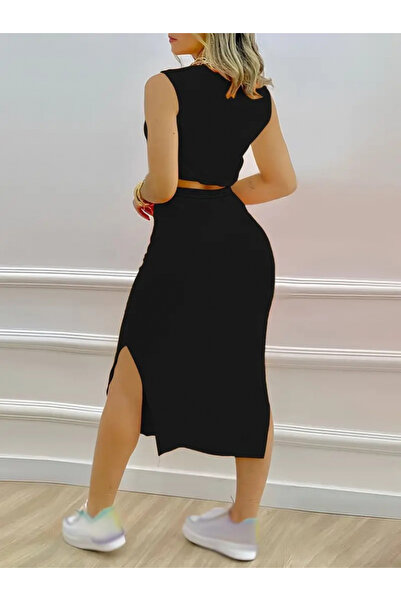 Modayakamoz Equri̇ Women's Two Thread Crop Skirt Two-Piece Set