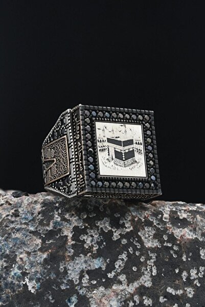 Prestige Kâbe-i Şerif (Kabe Desenli ) 925 Ayar Gümüş Erkek Yüzüğü 901259