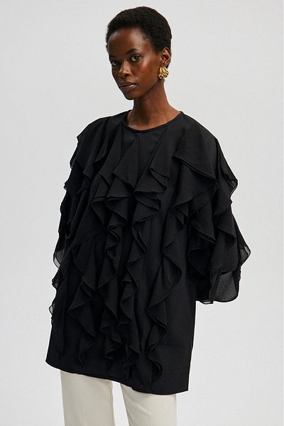 Touché Privé CHIFFON TUNIC WITH FLOWER