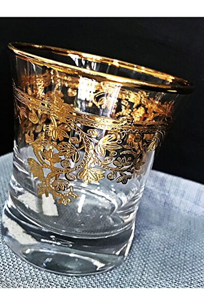 DECOSTYLE Ece Gold Hand Painted Pantograph Coated Paşabahçe 420014 Azur Lux W...