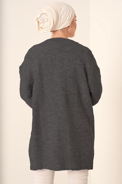 Bigdart 15768 Hijab-Strickjacke – Anthrazit