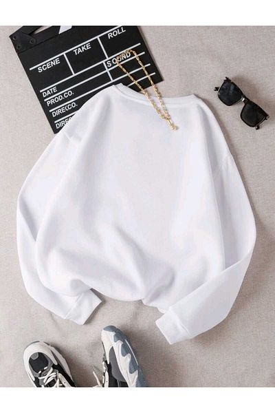 FAVORİST Exclusive Printed Oversize Crew Neck Sweatshirt