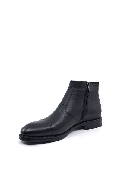 Smart 1024 Чорні чоловічі класичні черевики з натуральною шкірою та хутром всередині