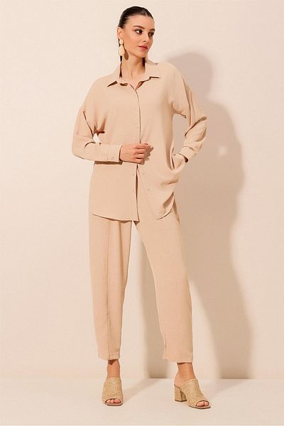 Bigdart 6593 Beige Oversize Double Set