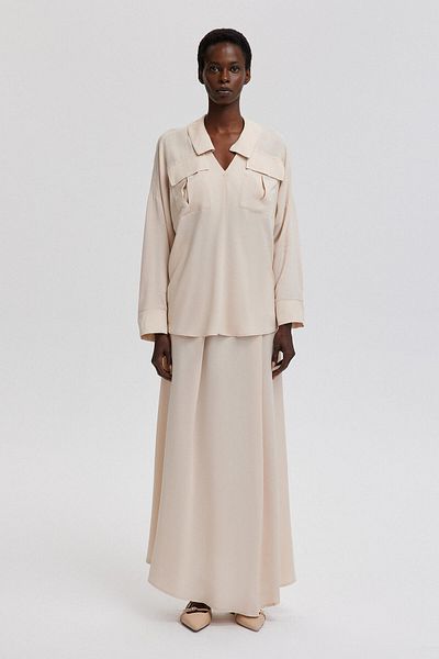 Touché Privé V-Neck Tunic and Skirt Set