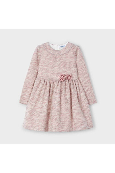 MAYORAL فستان كريشي تويت للفتيات باللون البودرة L25K4916