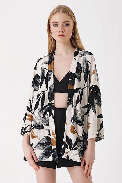 Bigdart 5862 Gestrickter Kimono – D. Schwarz