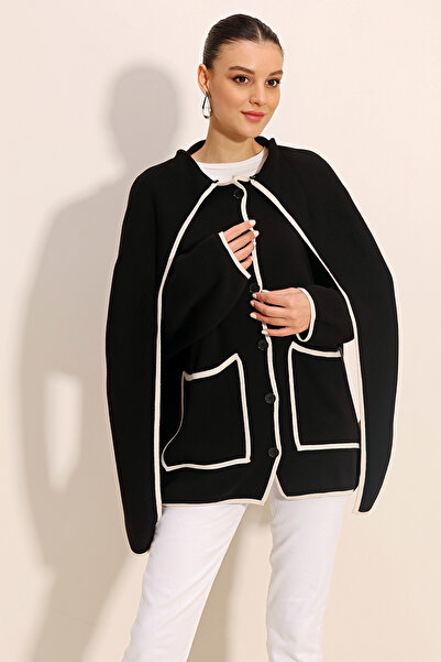 Bigdart 15846 Šálový golier Knitwear Cardigan - Čierny