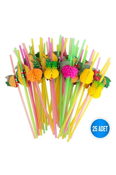 sinisgroupelektronik Meyveli Pipet 25 Adet/paket Parti, Sunum, Süslü, Kokteyl, Renkli, Çubuk, Doğum Günü Pipet