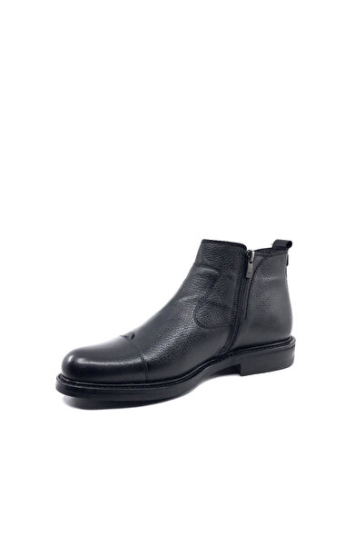 Smart 1042 Чорні чоловічі черевики з натуральною шкірою та хутром всередині