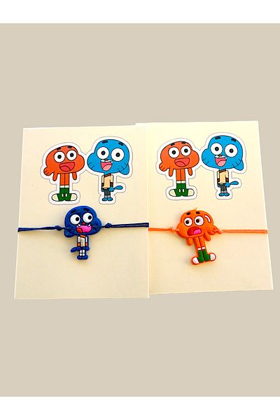 anonim Gumball and Darwin Couple Dating Lover Combo - Adjustable Drawstring Bracelet