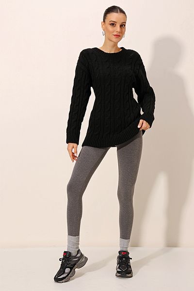 Bigdart 15849 Thick Knit Knitwear Sweater - Black