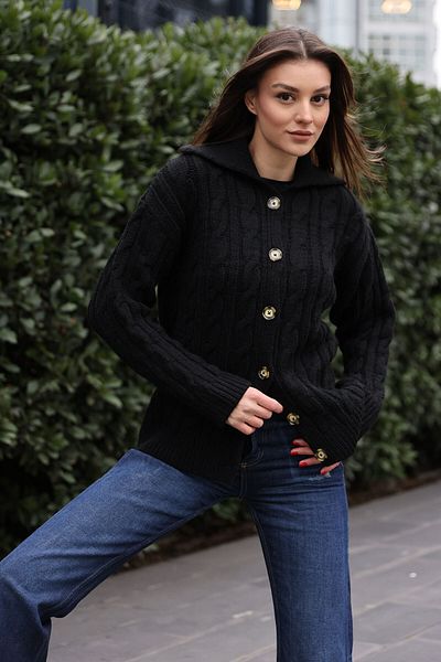 Bigdart 15856 Hair Braided Cardigan - Black