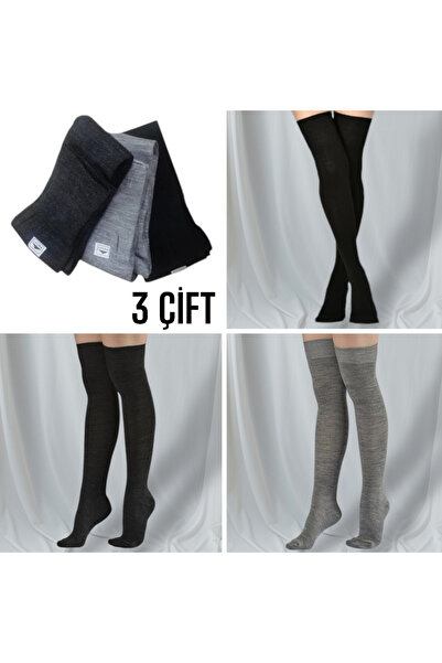Algitsin O L A Women's 3-pack Above Knee Cotton Socks