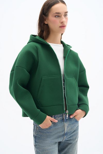 Wear Three Points Surge Jacket - Oversize Fit Scuba Fabric Zip Hooded Windproof Jacket