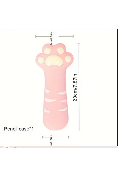 SYNOPE Kolay Temizlenen Silinebilir Kedi Patili Sevimli Silikon Kalemlik Kalem Kutusu Kalem Makyaj Çantası