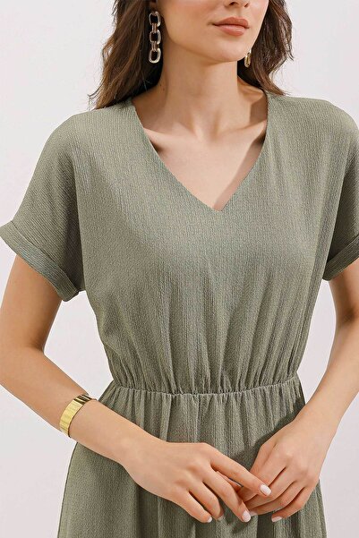 Bigdart 2378 Πλεκτό φόρεμα με λαιμόκοψη V - Çağla