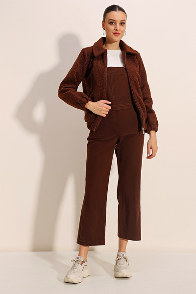 Bigdart 5175 Oversize Boucle Jacket - Brown