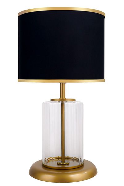 MINIMAL ETICARET VE BILGI TEKNOLOJILERI Monarch Transparent Gold Striped Glass Lampshade