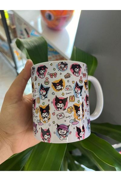 EyER Shoping Anime Kuromi Kawaii - Gift Mug Cup with Yellow Handle