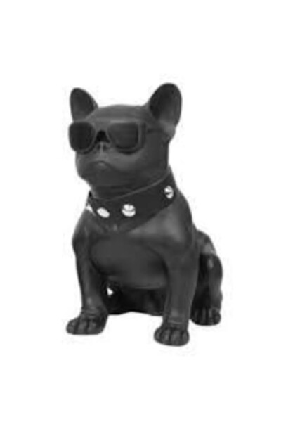 Sonia Desingshop Güneş Gözlüklü Bulldog Köpek Bluetooth Hoparlör Siyah Ses Bombası