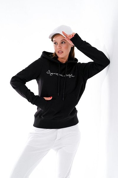 Signature Style 724504 _sweatshirt de buzunar cu glugă pentru femei