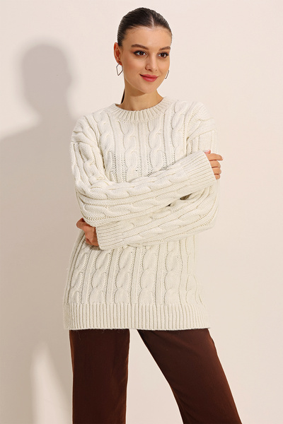 Bigdart 15849 Thick Knit Knitwear Sweater - White