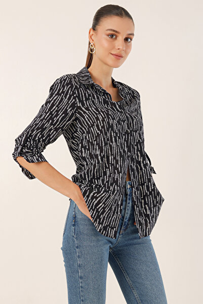 Bigdart 3721 Graphic Patterned Shirt - M.Black