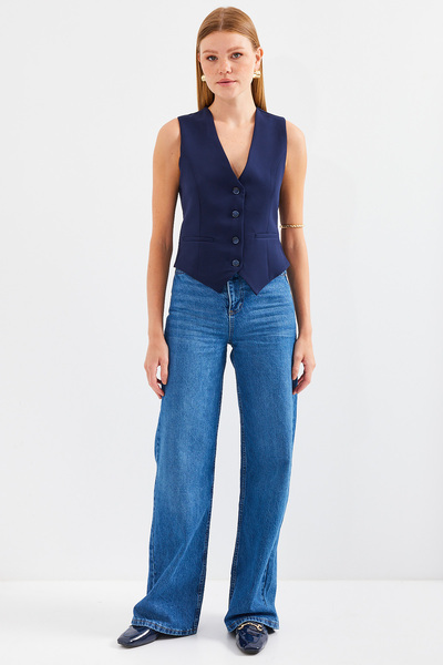 Bigdart 6796 Kısa Dokuma Yelek - Lacivert