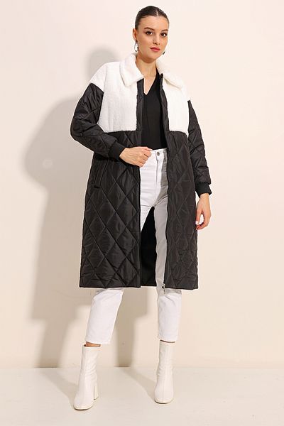 Bigdart 5185 Lange, übergroße Pufferjacke - Weiß