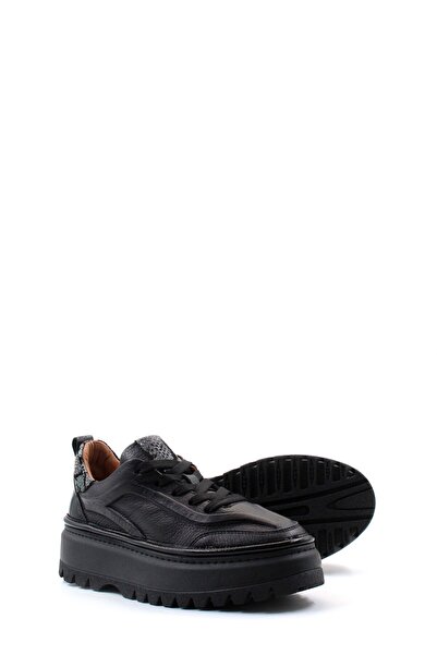 Ayakkabıhane Pantofi casual de damă, negri, din piele naturală, la interior ș...