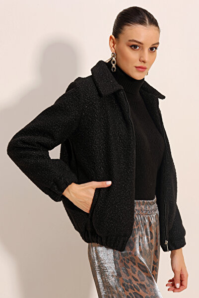 Bigdart 5175 Oversize Boucle Jacket - Black