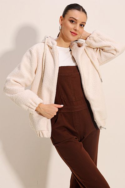 Bigdart 5180 Wide Cut Hooded Coat - Beige