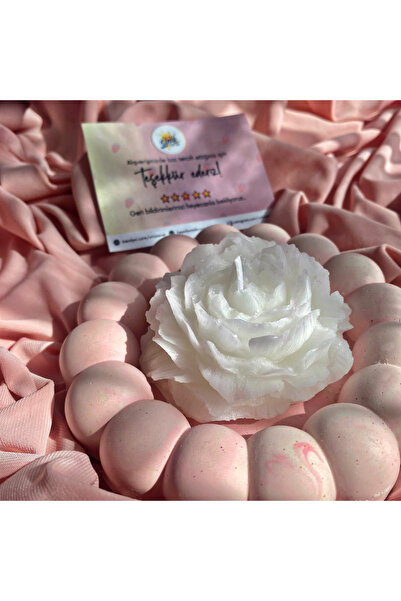 Handmade Dekoratif Tekli Şakayık Mum - Dekoratif Bubble Tabak Hediyelik Dekor...