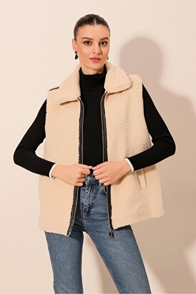 Bigdart 6793 Λούτρινο Γιλέκο - Κρέμα