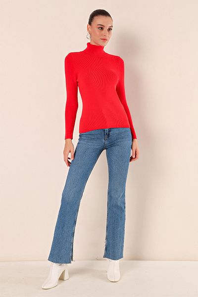 Bigdart 15825 Turtleneck Knitwear Sweater - Red