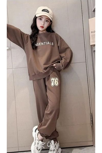 Keywest Σετ αθλητικής φόρμας φούτερ με στάμπα Oversize για παιδιά Essentials