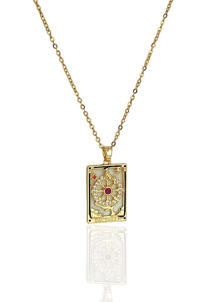 Çlk Accessories Tarot Patterned Steel Necklace