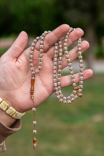 TESBİHKENTİ Mărgele de rugăciune Kuka argintie de mărime medie 99 - Procesare...