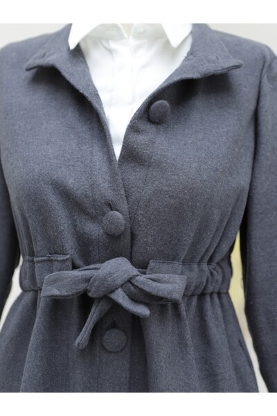 Modamorfo Hakim Yaka tunelový kabát se šněrováním - kouřový