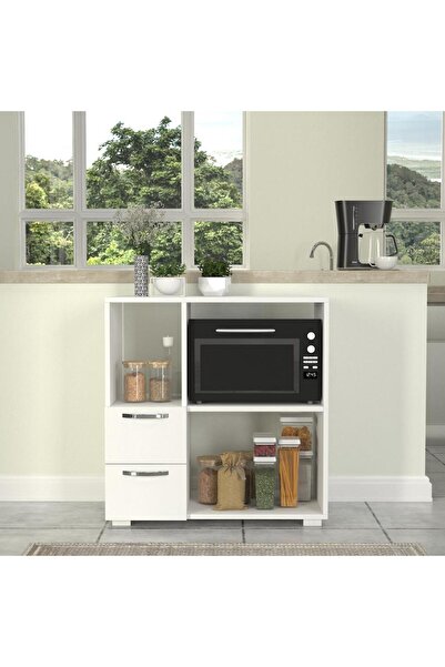 Dekorister Ece Çok Amaçlı Dolap - Mutfak Dolabı Beyaz