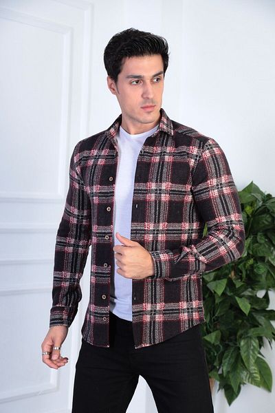 jack carisma Гъвкава и удобна мъжка риза Lumberjack - SLIM FIT плетена