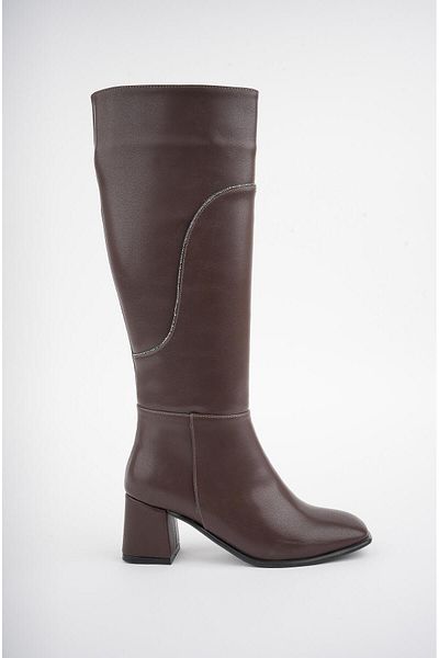 MUGGO Ventarus Guaranteed Blunt Toe Stone Λεπτομερείς γυναικείες μπότες με τακούνι