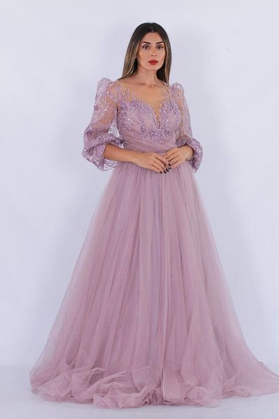 aşkın göksu Lilac Women's Evening Dress Model