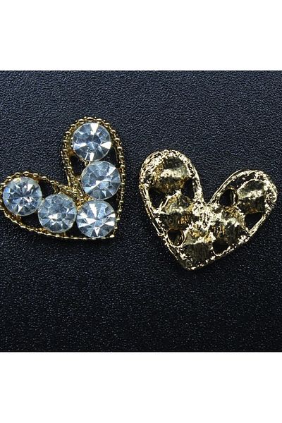 Turgut Brode Crystal Stone Heart Gold-Silver