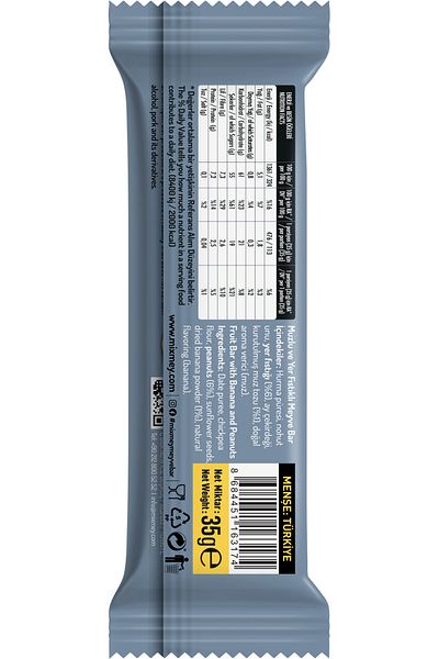 mixmey Baron Banana & Peanut Bar |   Healthy Snack – Vegan, Gluten Free (35Gr X 10 Pcs)