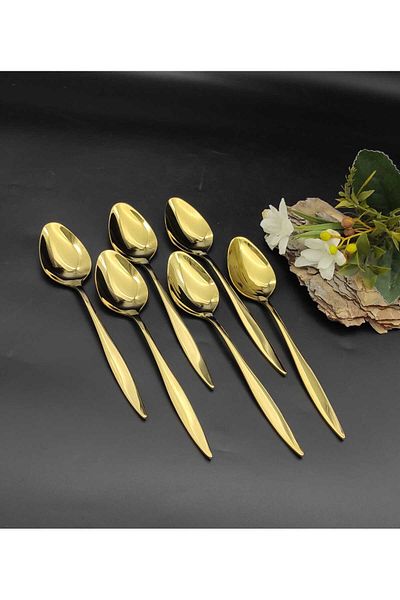 BRONDOFF Carmen Titanium Gold 6 Pieces Table Spoons