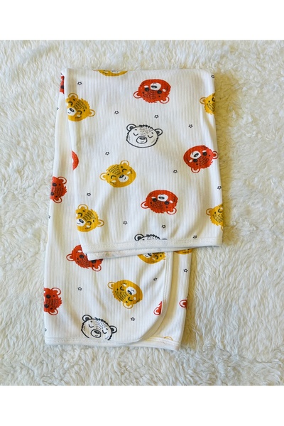 anne dokunuşu gibi KUZUM BEBE بطانية أطفال مضلعة بطبقة مزدوجة